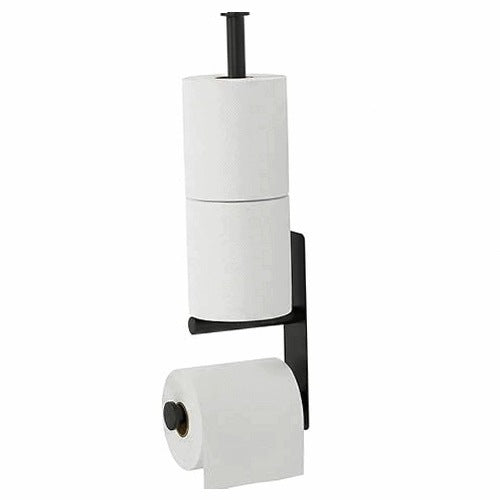 HANDLE TOILET PAPER BLACK STEEL SELF-ADHESIVE WITHOUT DRILLING