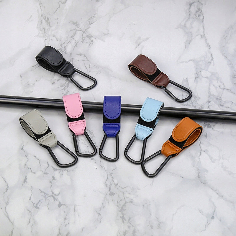 HANDLE TROLLEY HOOK FOR SHOPPING BAG UNIVERSAL VELCRO PINK Color pink