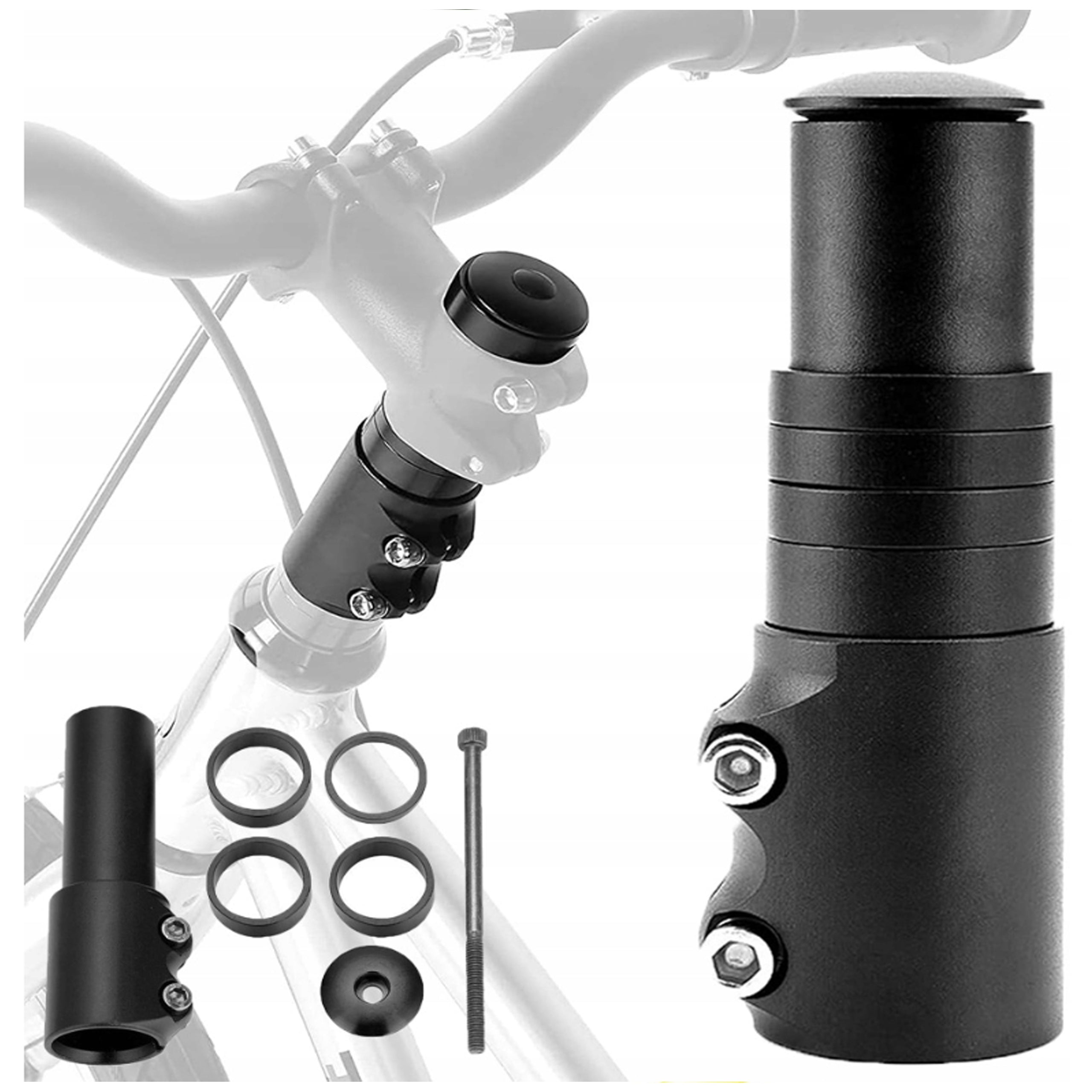 HANDLEBAR BRACKET EXTENSION ADAPTER A-HEAD FOR BIKE EXTENSION CABLE BLACK