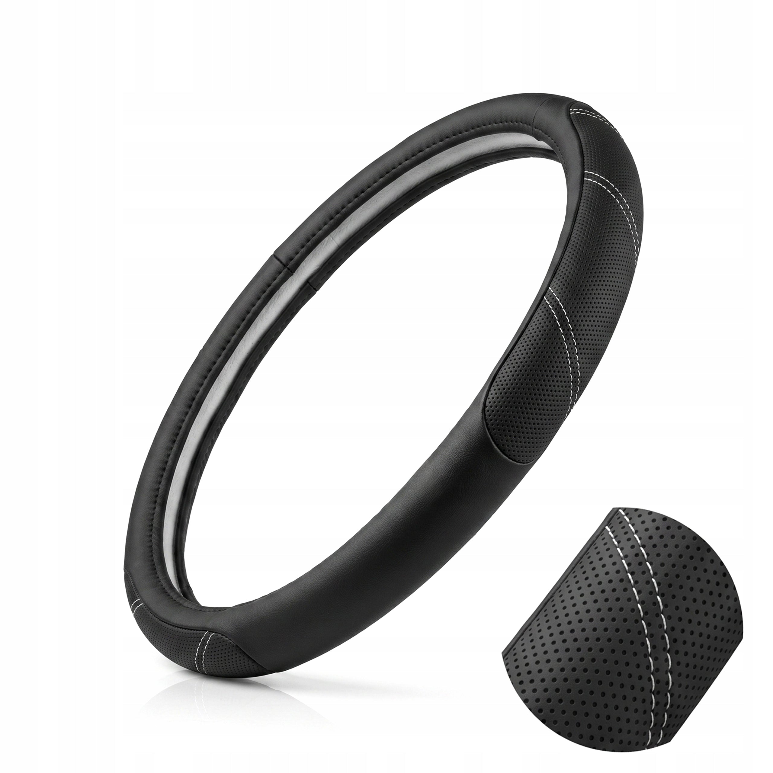 HANDLEBAR COVER LEATHER PERFORATED OVERLAY 37-39CM HEM Manufacturer's catalog number 008405
