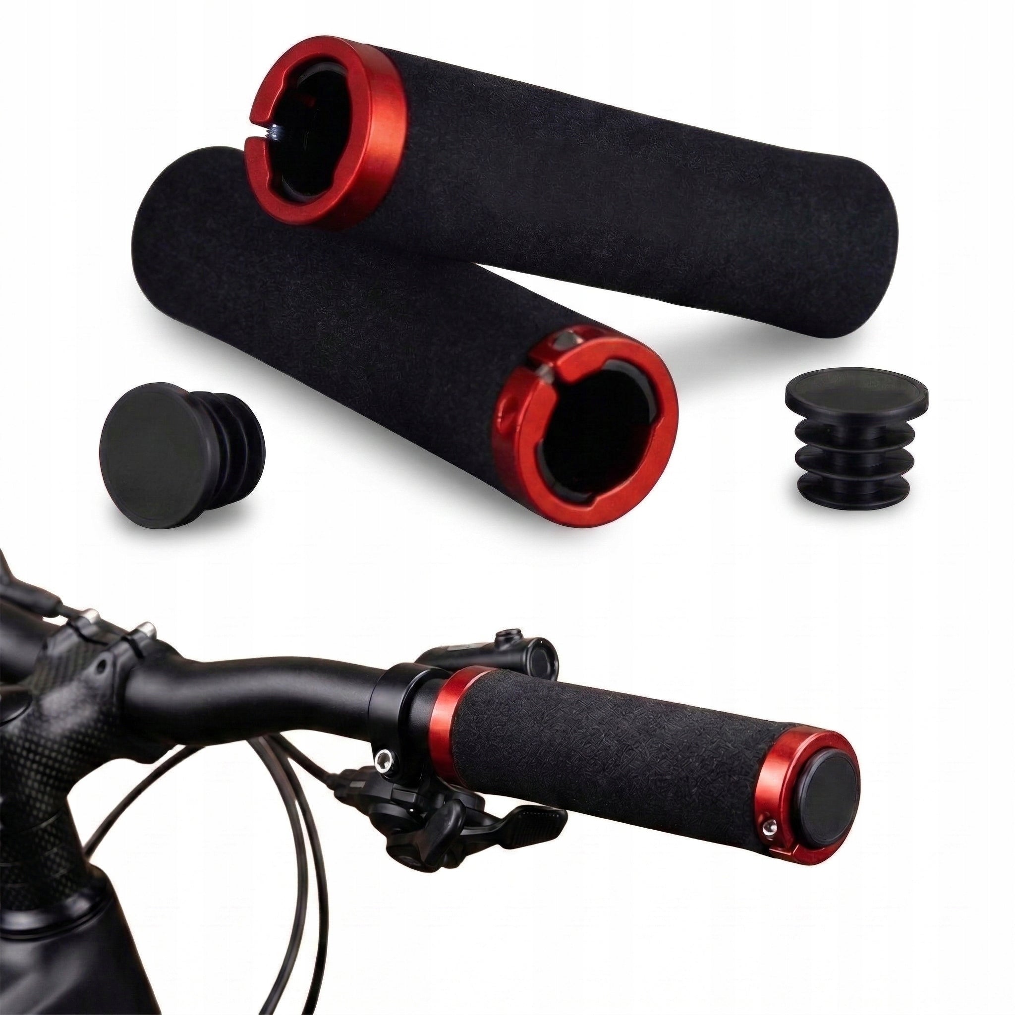 HANDLEBAR GRIPS BICYCLE GRIPS BLACK NON-SLIP TWISTED HANDLES 2PCS