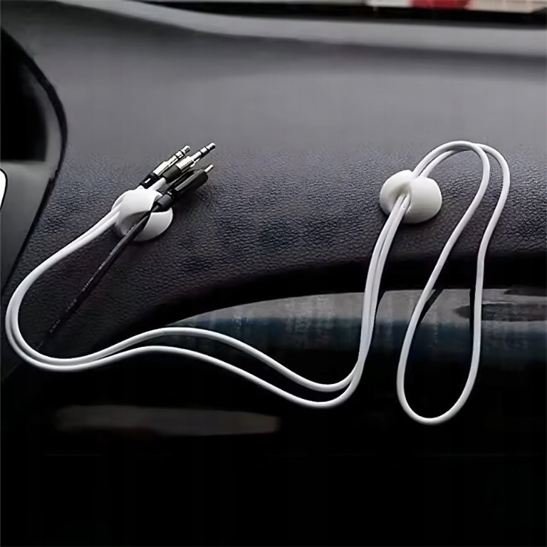 HANDLES CABLE ORGANIZERS SELF ADHESIVE SET 16PCS - WHITE Brand 4Makers