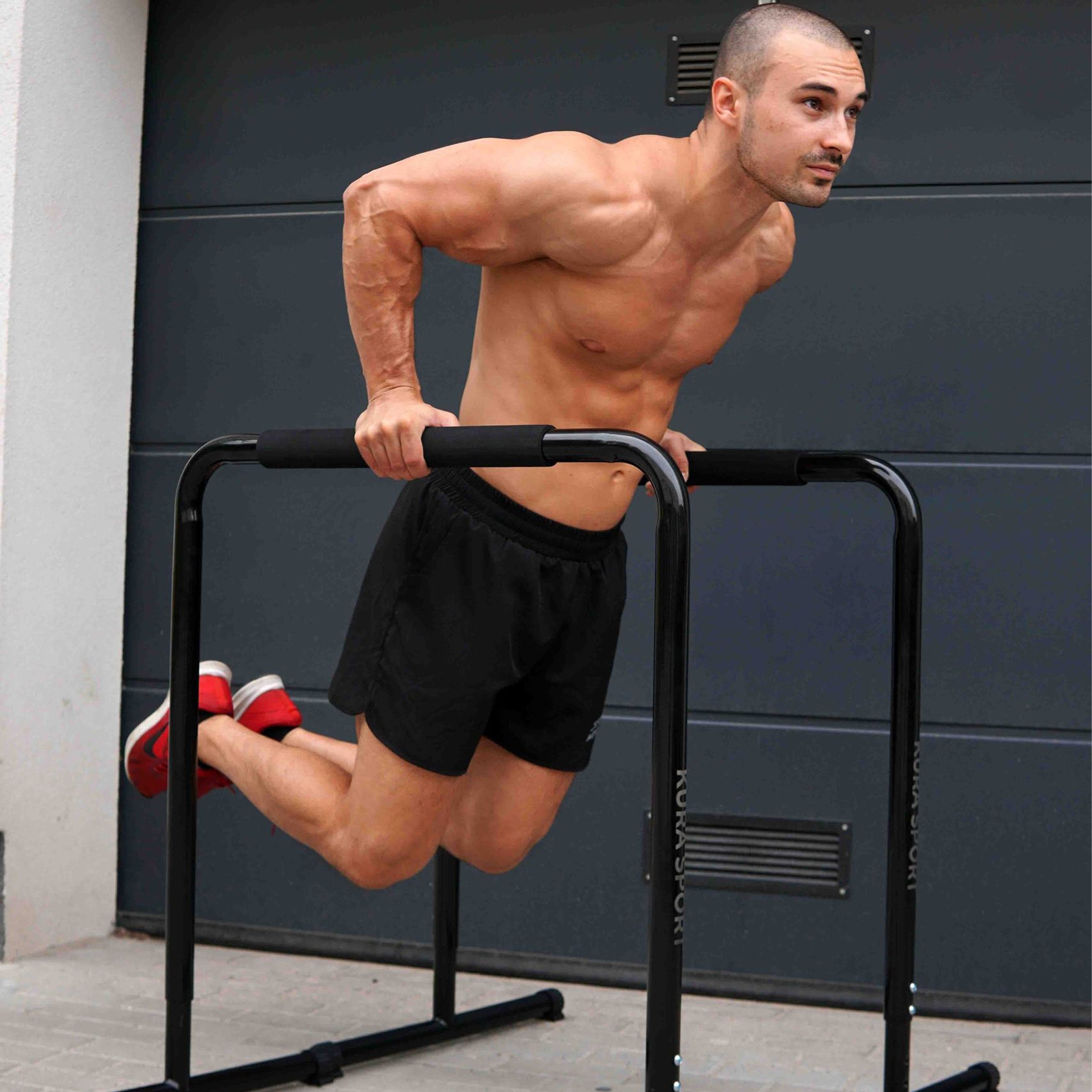 HANDRAILS FOR EXERCISE DIPS HIGH TRAINING METAL - KURA SPORT Brand Kura Sport