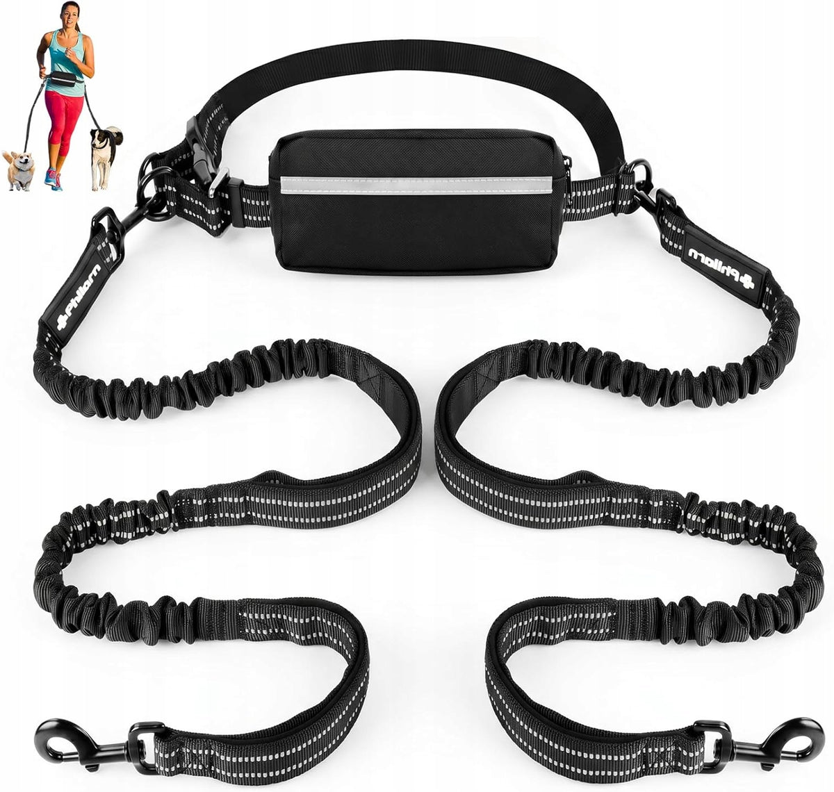HANDS-FREE LANYARD WITH REG RUNNING BELT AND TWO HANDLES