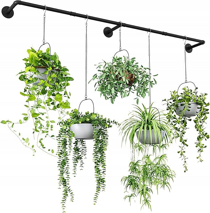 HANGER CURTAIN ROD FOR PLANT POTS METAL GARDEN HOME DECORATION