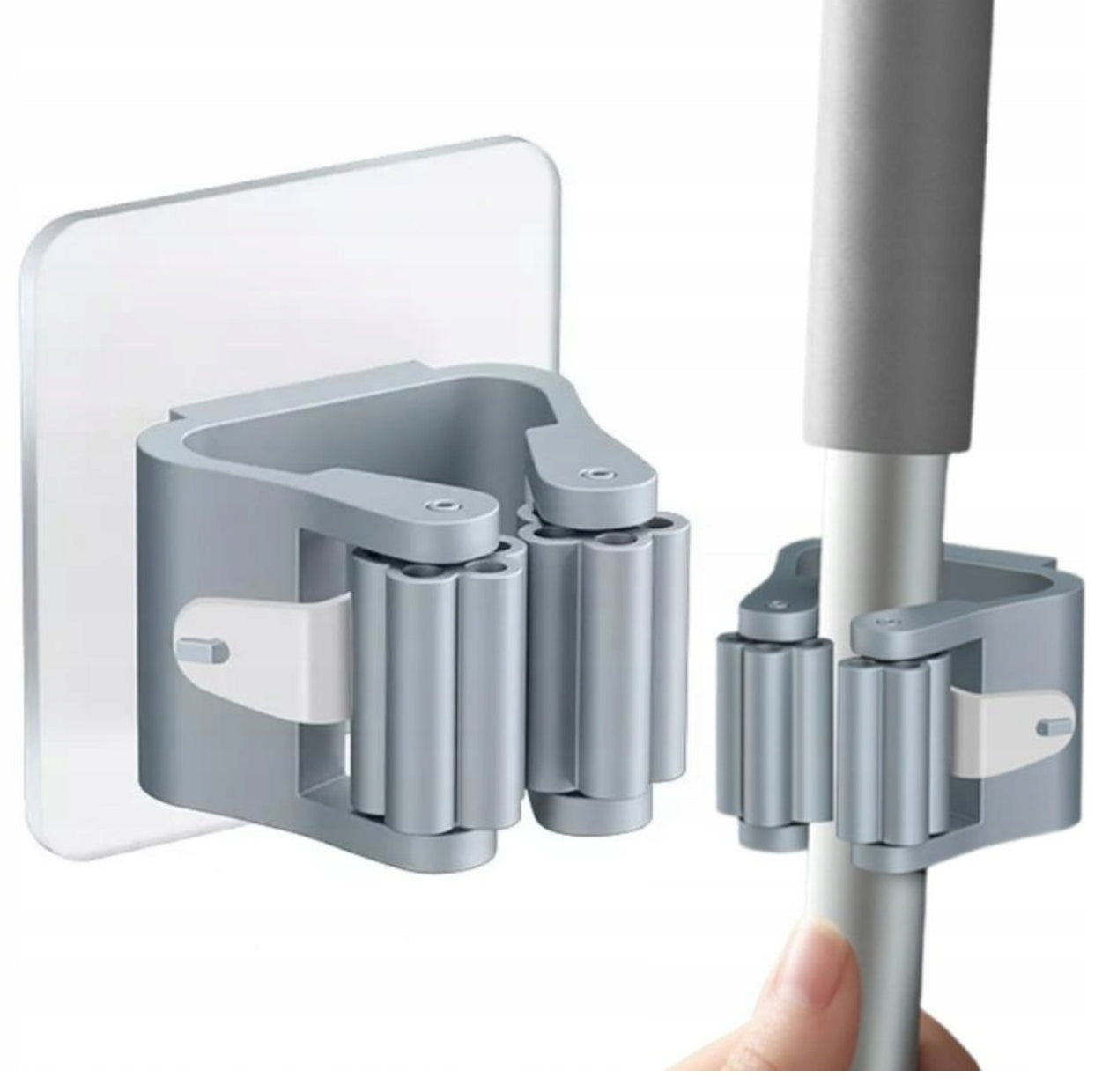 HANGER SELF ADHESIVE STICK MOP BRUSH HOLDER WITHOUT WALL DRILLING