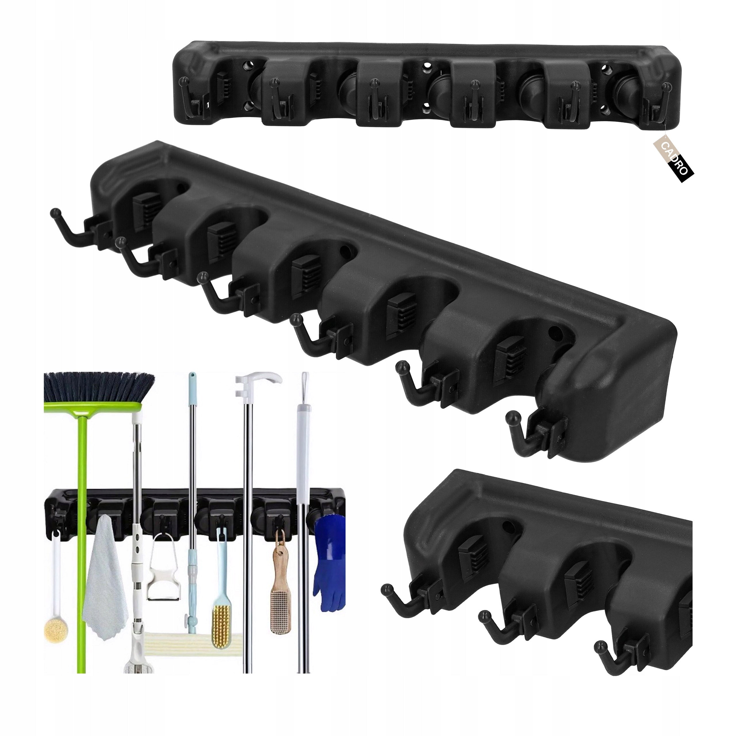 HANGER WALL MOUNT FOR BROOMS RAKE MOP SHOVEL STRONG