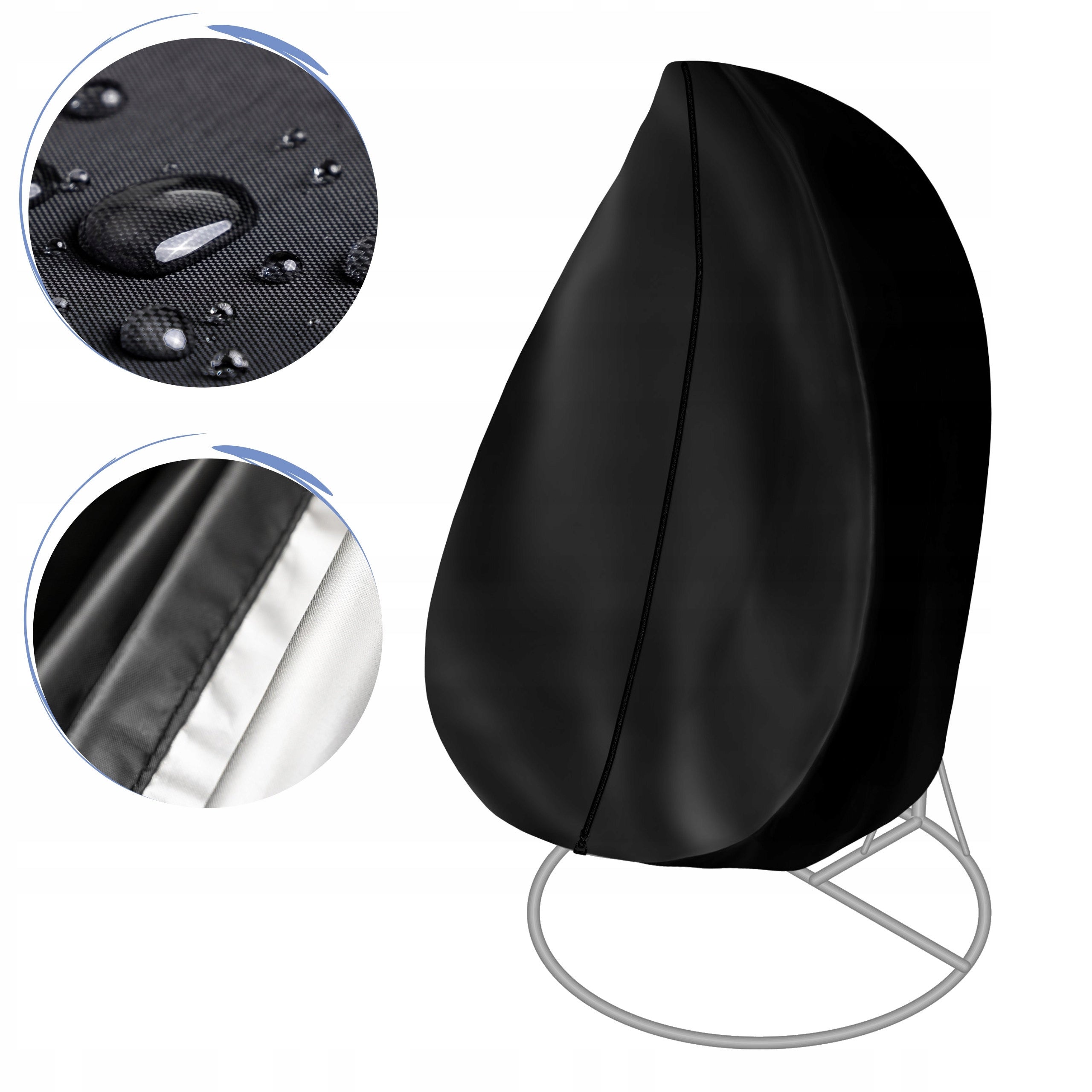 HANGING CHAIR COVER cocoon garden swing with frame ø70 cm H 195 cm
