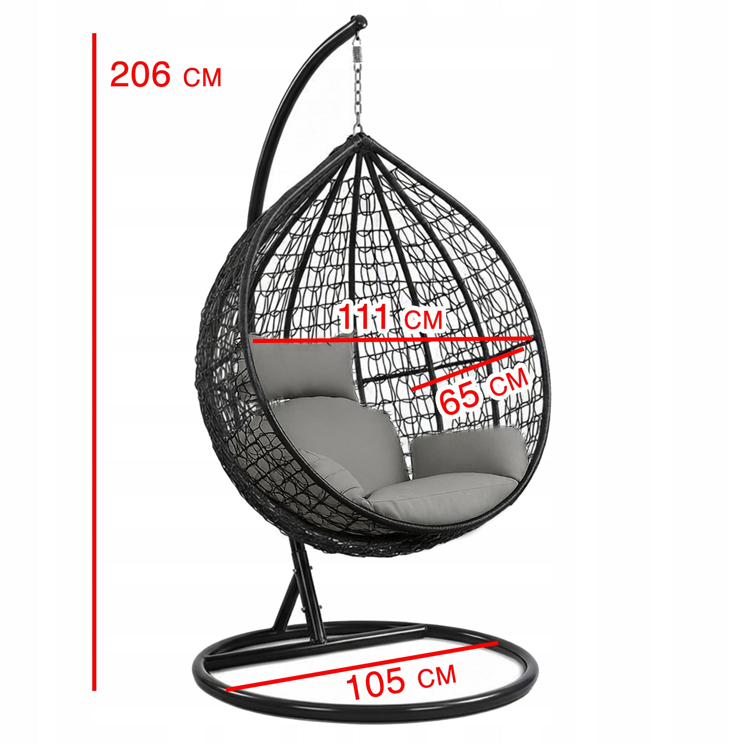 HANGING CHAIR ROCKING GARDEN SWING BASKET EGG COCOON PREMIUM + PILLOWS Manufacturer code 5907068246461