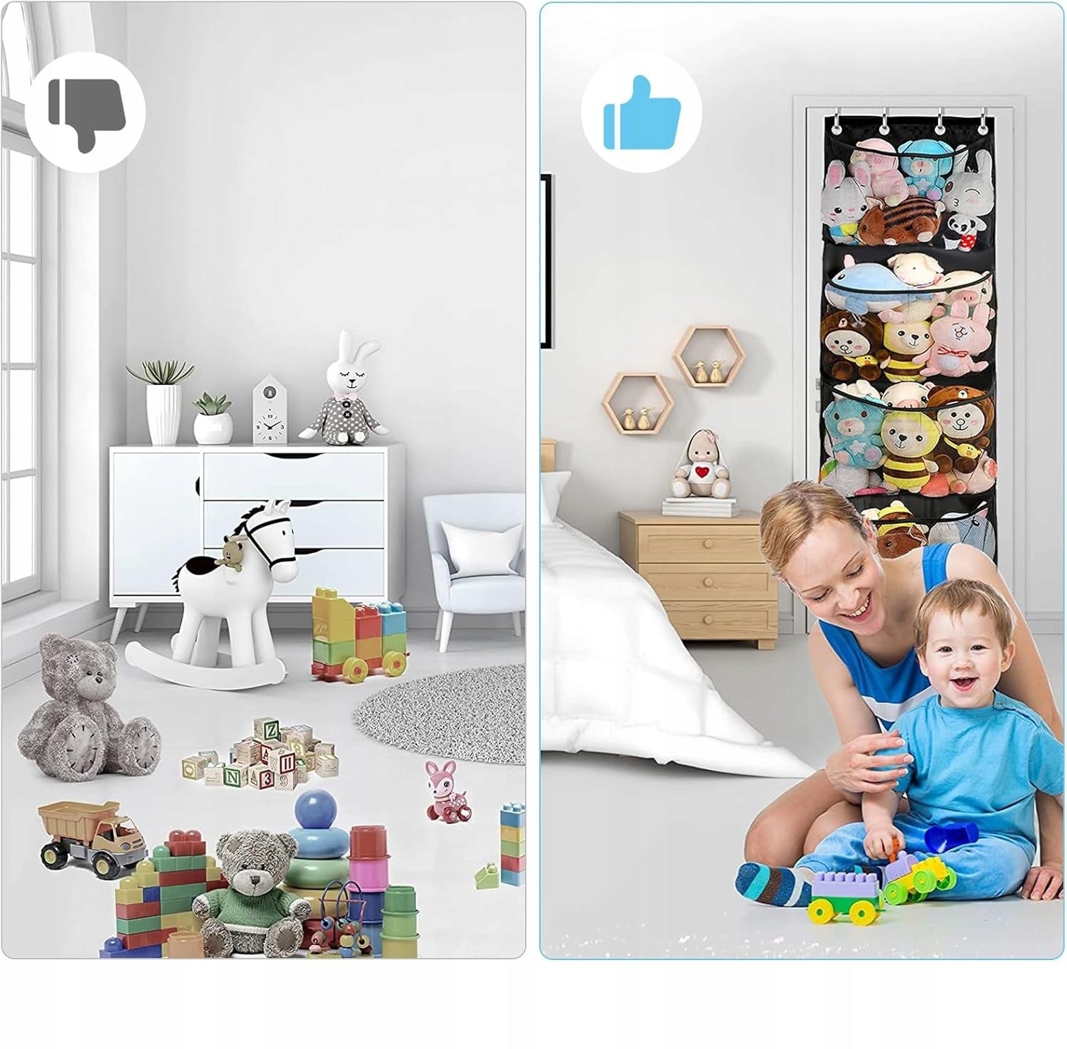 HANGING MESH ORGANIZER TOY CONTAINER PLUSHIES CHILD'S ROOM 165cm Capacity 1 l