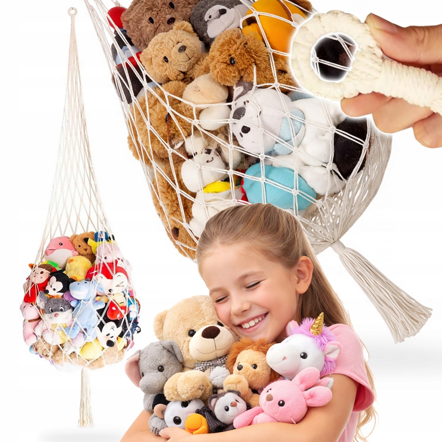 HANGING ORGANIZER WALL RACK MESH STORAGE FOR TOYS STUFFED ANIMALS Packaging status original