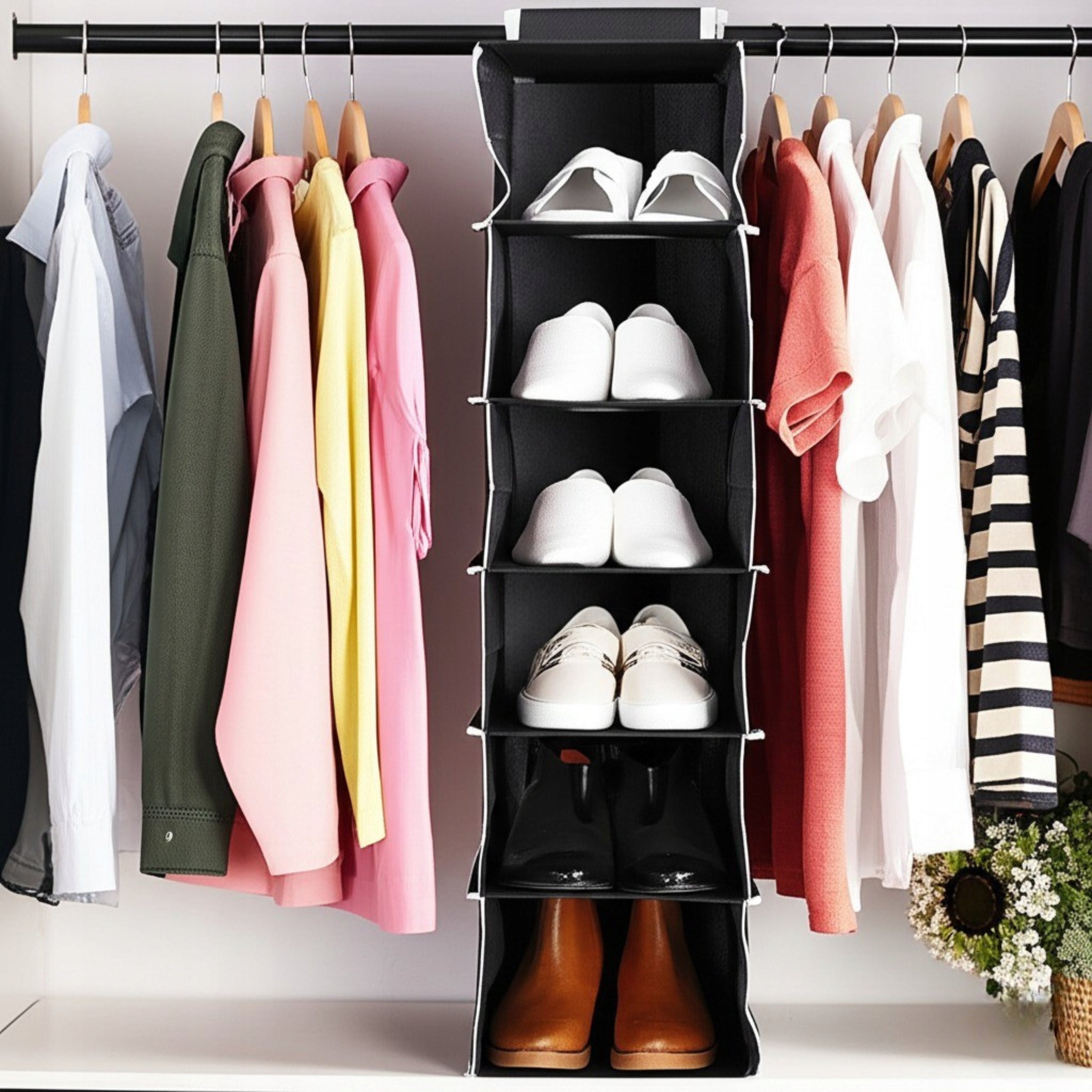 HANGING ORGANIZER for wardrobe textile shelf for wardrobe shoes 84x30x15 cm Kind wardrobe organizer