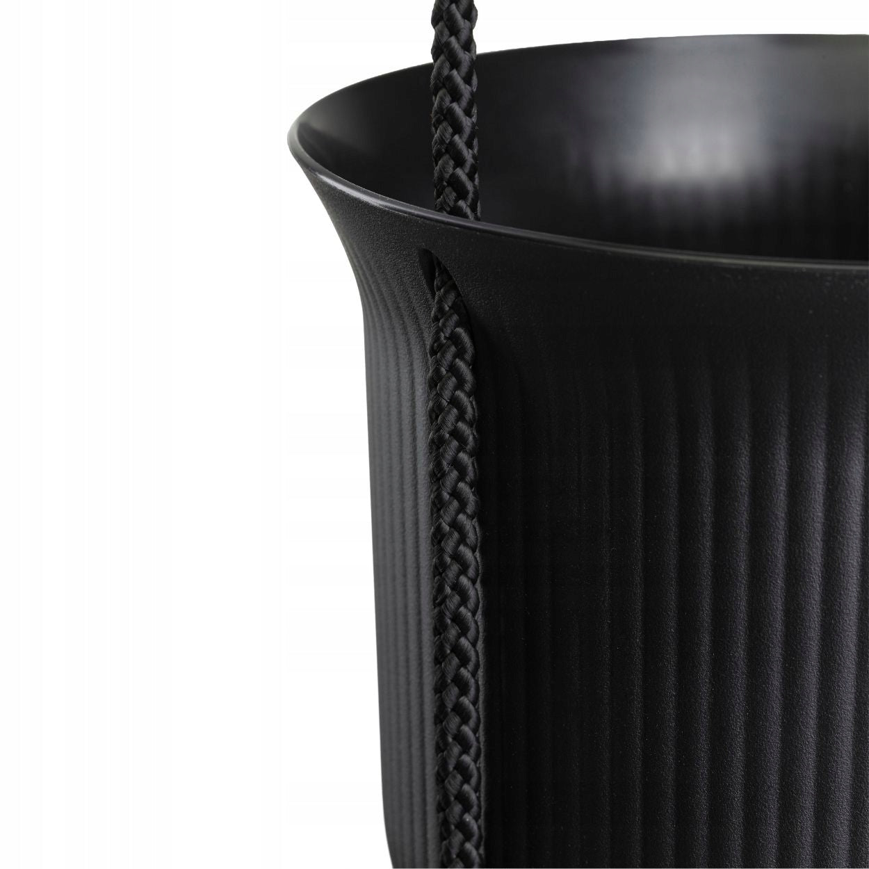 HANGING PLANTER BLACK for balcony terrace plastic cover flowers 17,9x17,3cm Length 17.9 cm