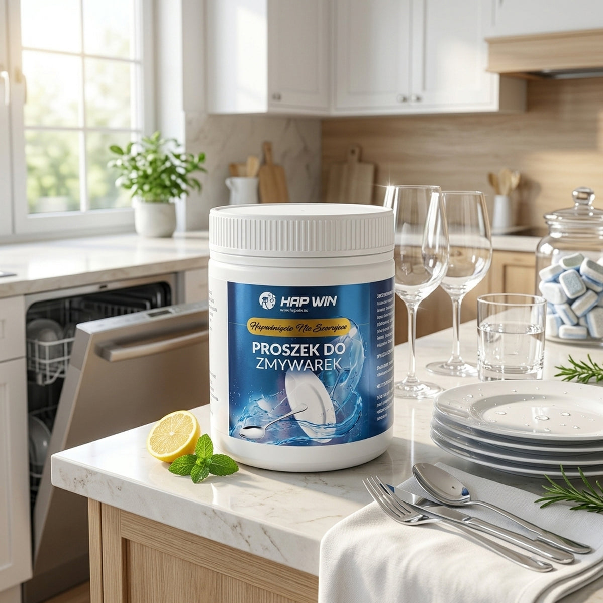 HAP WIN DISHWASHER POWDER 600G EFFECTIVE WASHING 100% SOLUBLE Manufacturer code 5906702718319