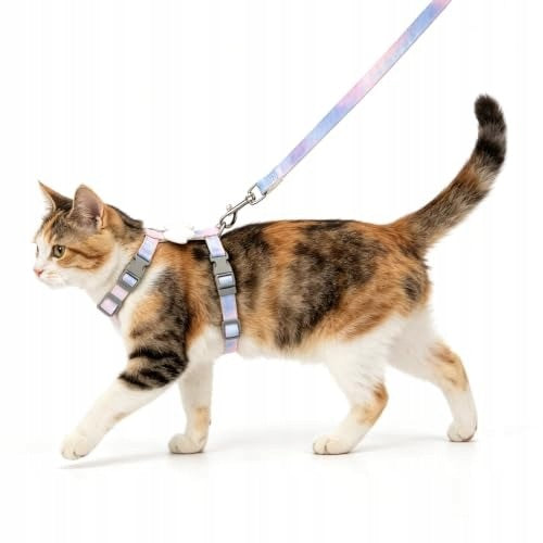 HARNESS AND LEASH FOR CAT OR PUPPY ADJUSTABLE PRESSURE-FREE Packaging status original