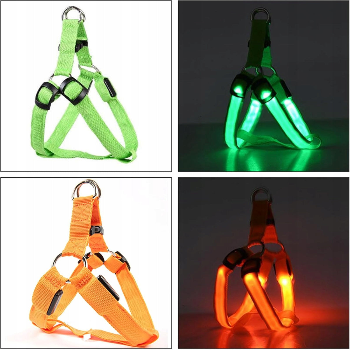 HARNESS DOG HARNESS GLOWING LED CHARGING SET OF 2 PCS TWO COLORS M Brand no brand