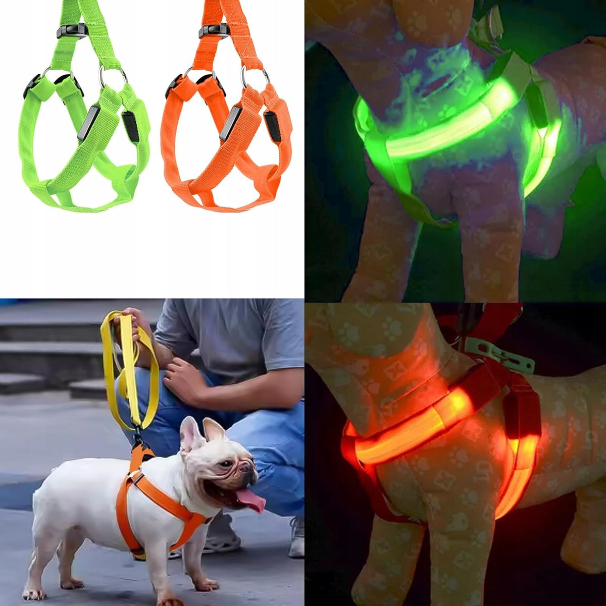 HARNESS DOG HARNESS GLOWING LED CHARGING SET OF 2 PCS TWO COLORS M Manufacturer code 5908455608015