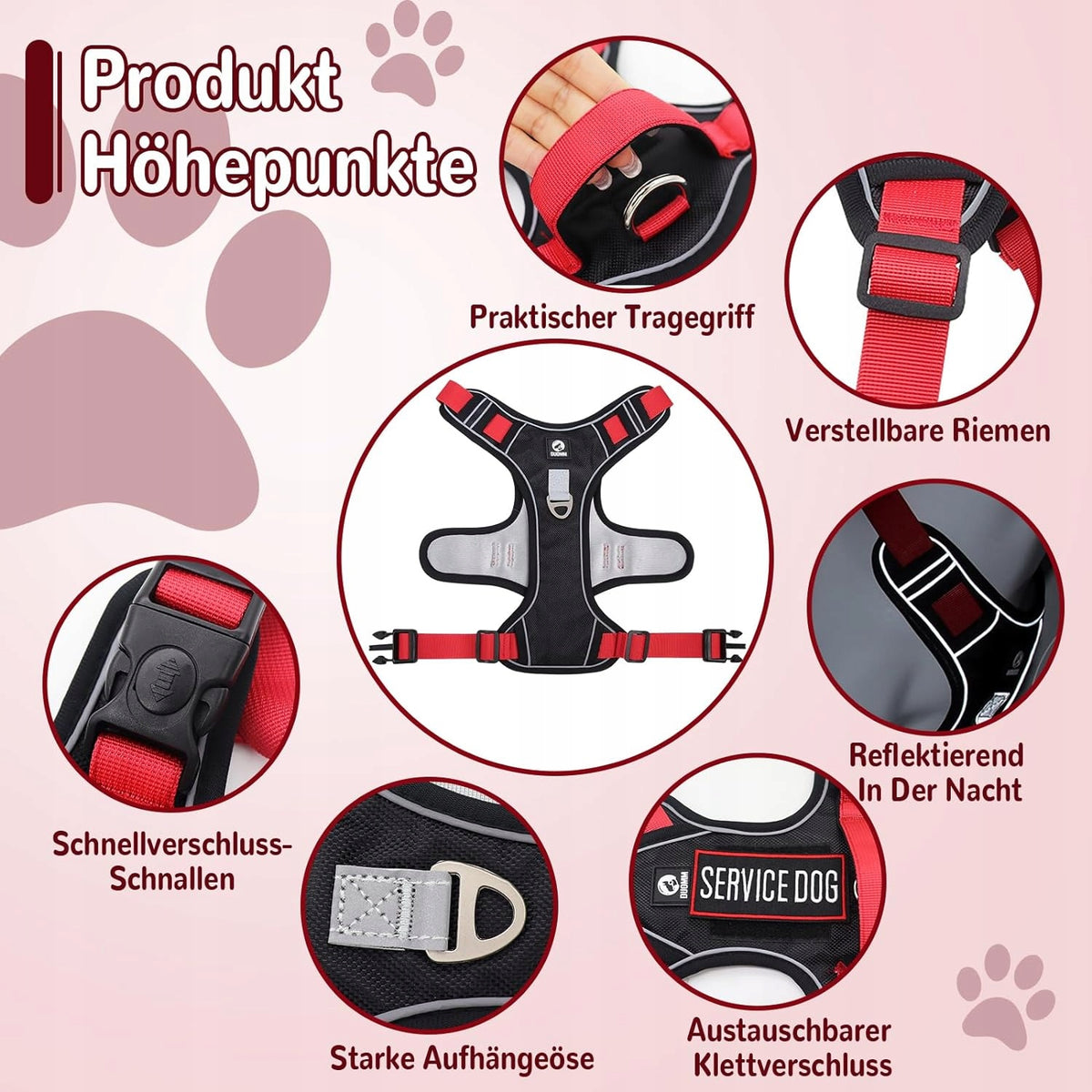 HARNESS DOG HARNESS INCLUDED REFLECTIVE LEASH BLACK S Packaging status original