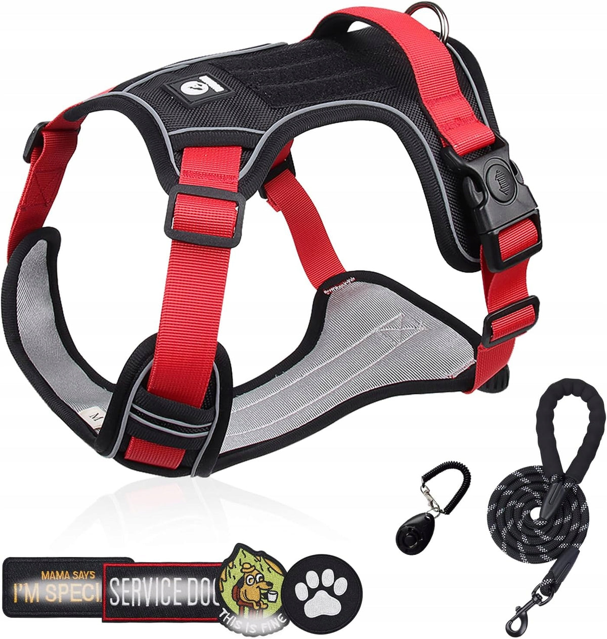 HARNESS DOG HARNESS INCLUDED REFLECTIVE LEASH BLACK S