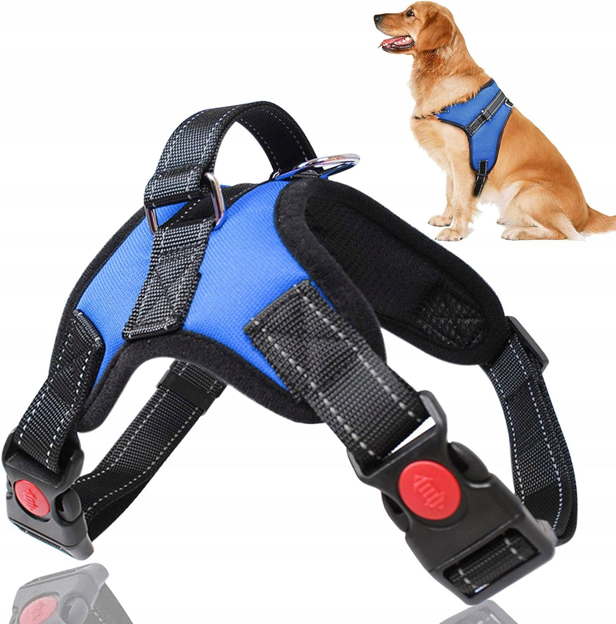 HARNESS + DOG LEASH SOFT reflective vest ros. XL