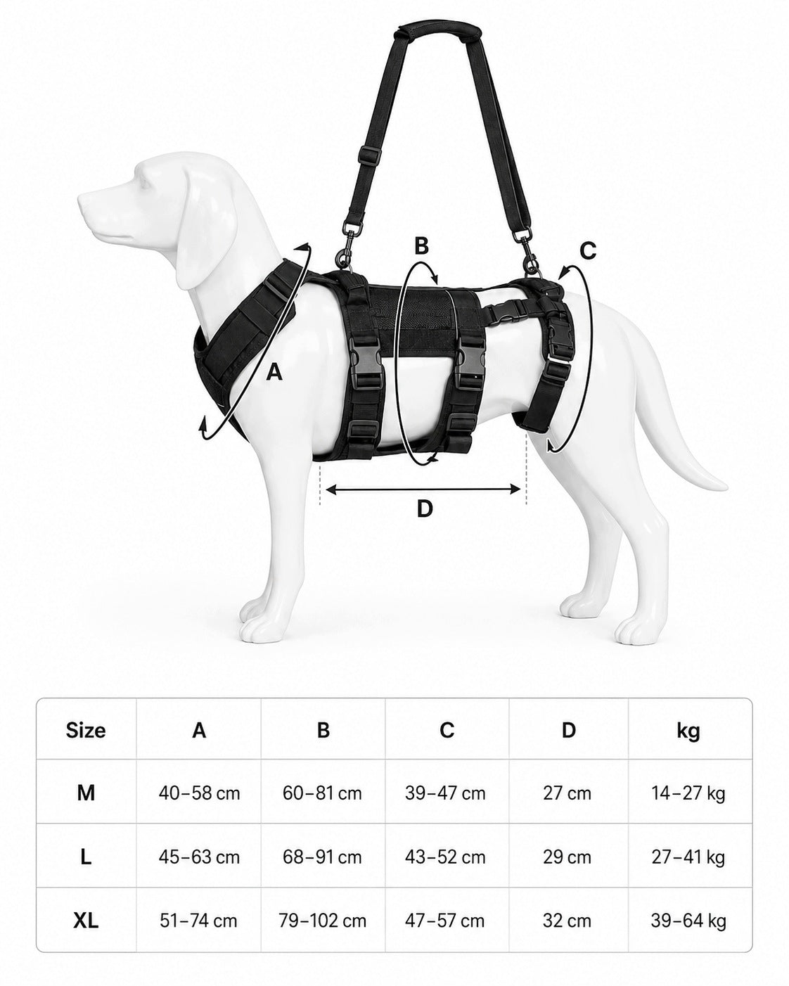 HARNESS DOG LIFT HARNESS M DURABLE BREATHABLE WALKING AID Manufacturer code UP3