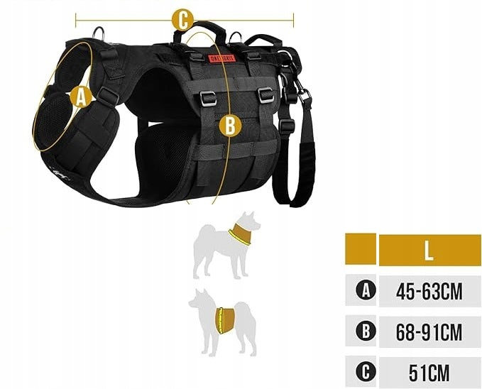 HARNESS DOG VEST SIZE XXL WITH HANDLE BLACK Manufacturer code 4863 ONETIGRIS INVICTUS L