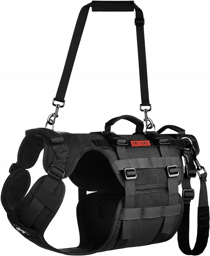 HARNESS DOG VEST SIZE XXL WITH HANDLE BLACK