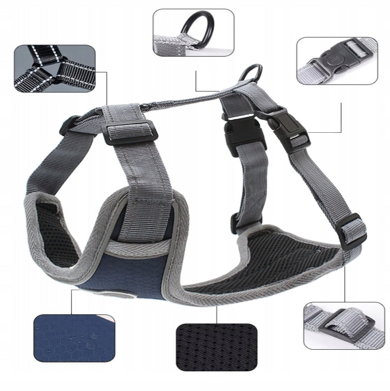 HARNESS FOR SMALL DOG PRESSURE-FREE WALKING STRONG GLARE ADJUSTMENT r. M Type adjustable