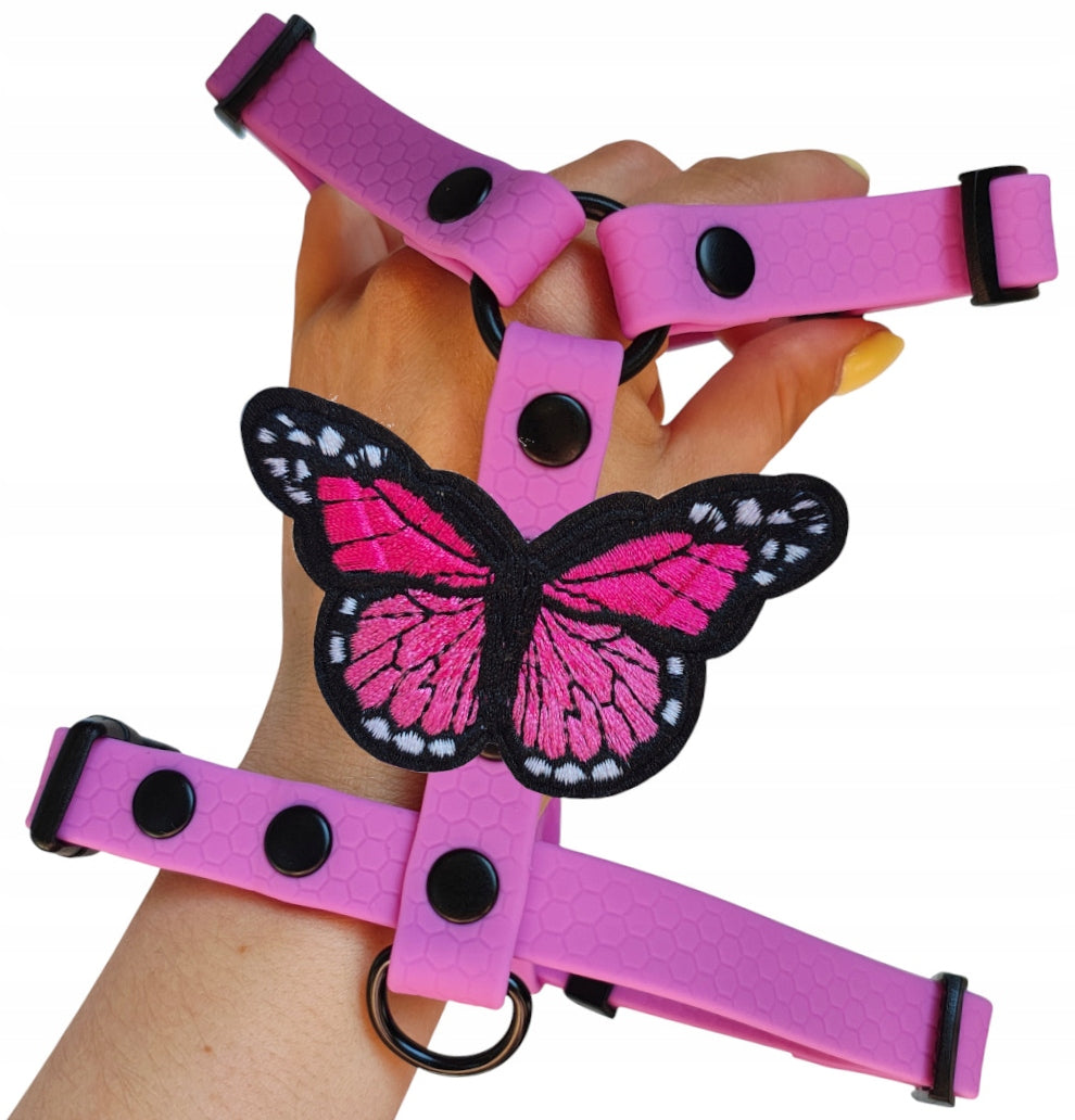 HARNESS GUARD FOR DOG HEXA WATERPROOF LAVENDER WITH BUTTERFLY XS 1,5 or 2cm