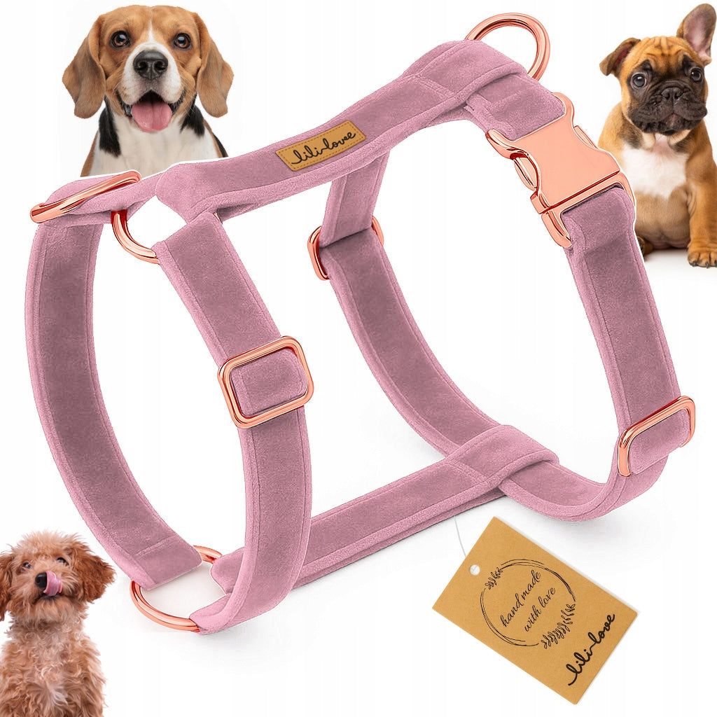 HARNESS GUARD VELOUR FOR DOG ADJUSTABLE PRESSURE-FREE COMFORTABLE VELOUR ros. M
