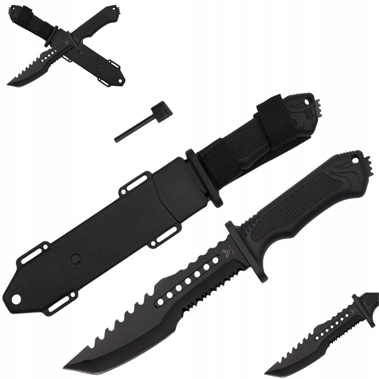 HASTAA TACTICAL KNIFE MILITARY SURVIVAL HUNTING MACHETE FLINT BAYONET