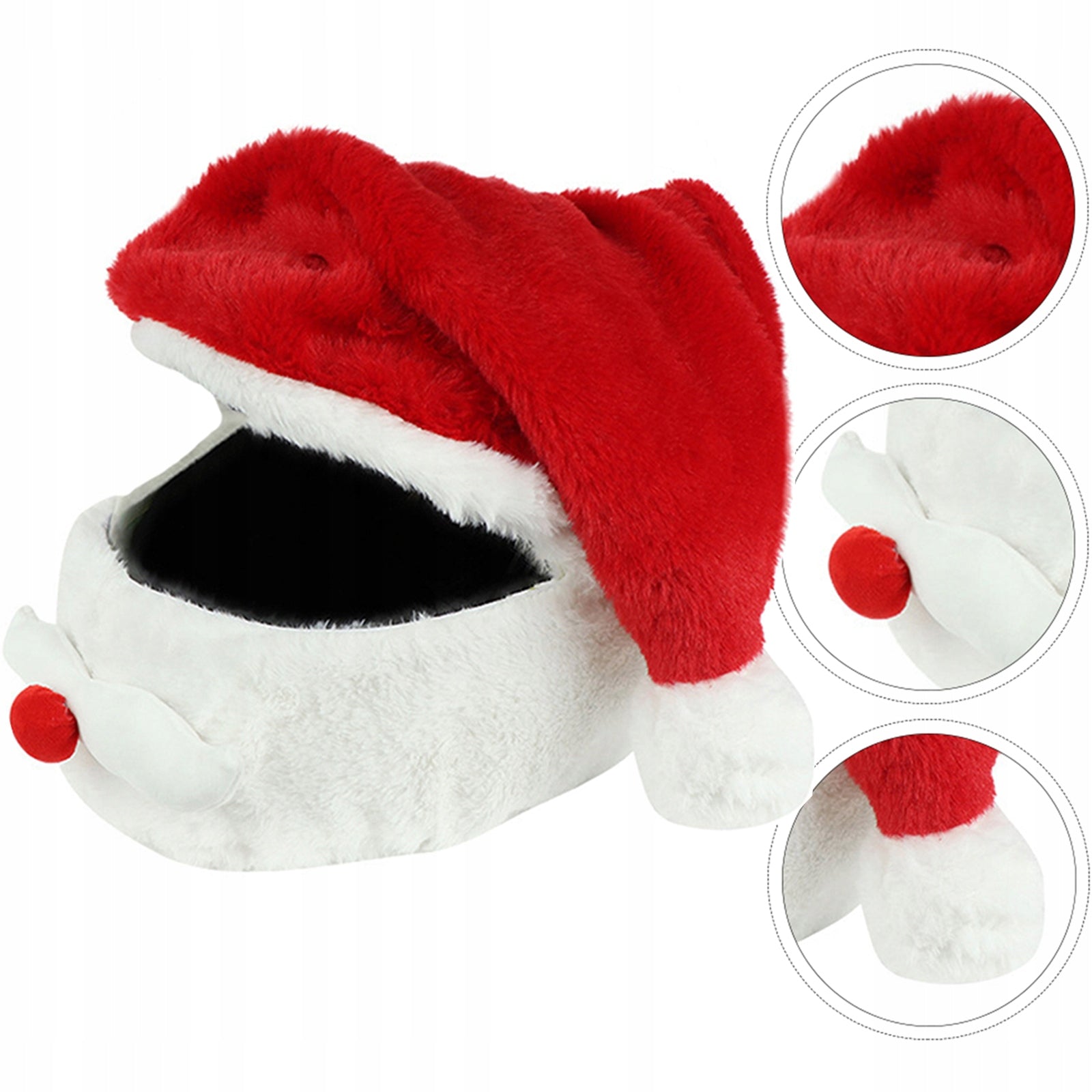 HAT, HAT SANTA CLAUS HELMET COVER FOR MOTORCYCLE HAT WITH POMPOM