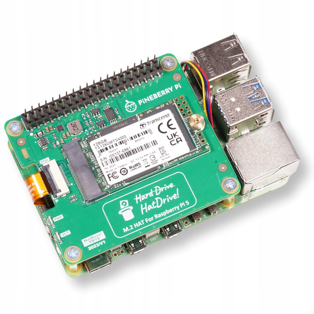 HAT PCIe to Raspberry Pi 5 Adapter for NVMe 2230 2242 Drives from Pineberry Pi Manufacturer code TM1S