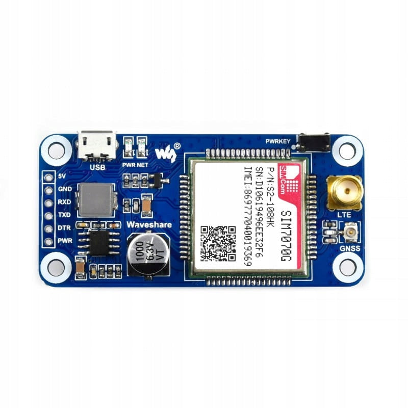 HAT Raspberry Pi SIM7070G NB-IoT Cat-M GPRS GNSS Manufacturer WaveShare