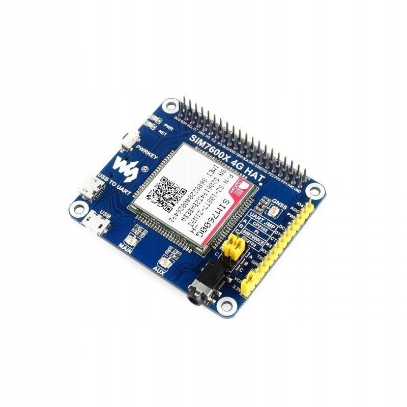 HAT overlay with 4G SIM7600G-H module for Raspberry