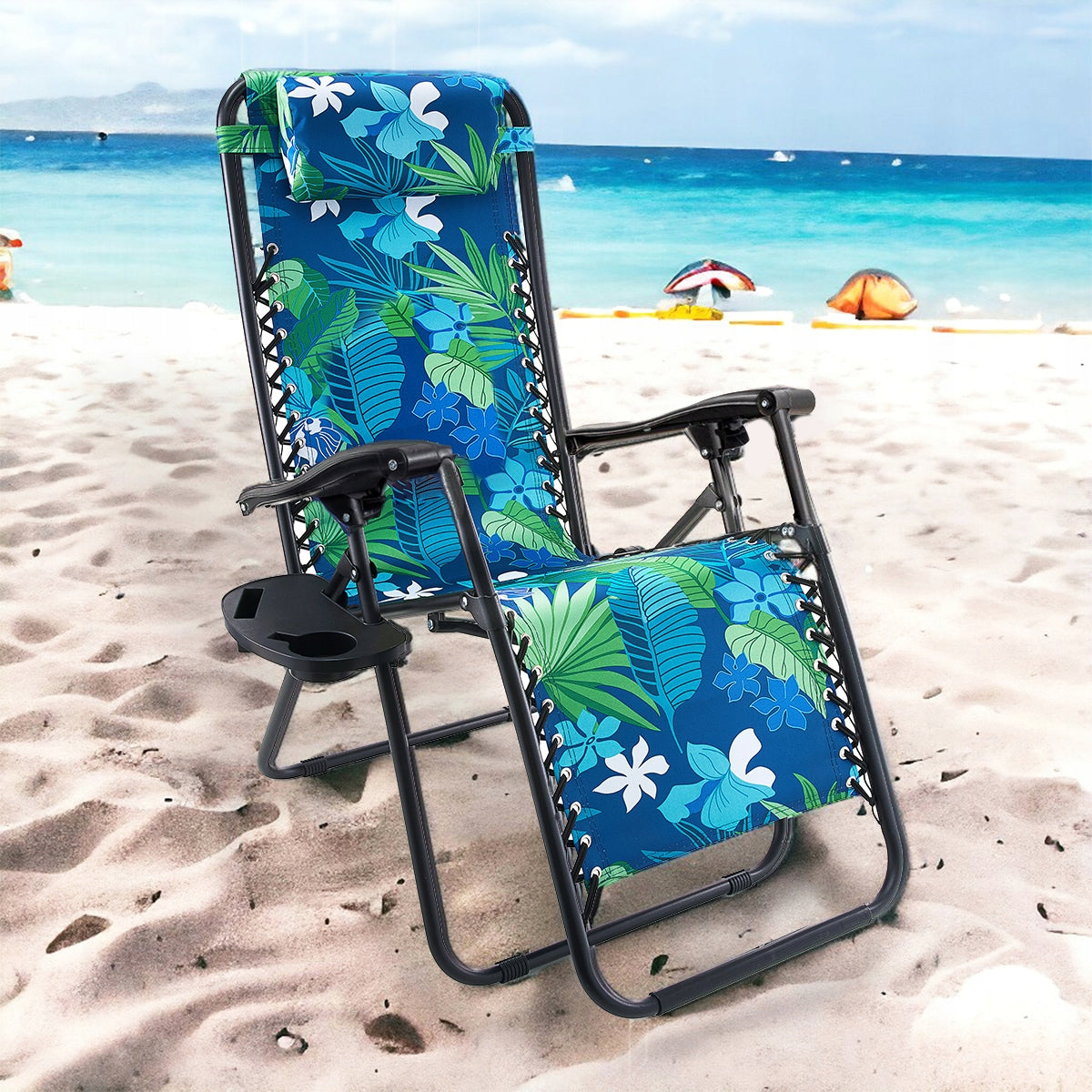 HAWAIIAN FLOWERS BEACH CHAIR GARDEN CHAIR SOPRATO FOLDING 2IN1 FOR TERRACE Brand Soprato