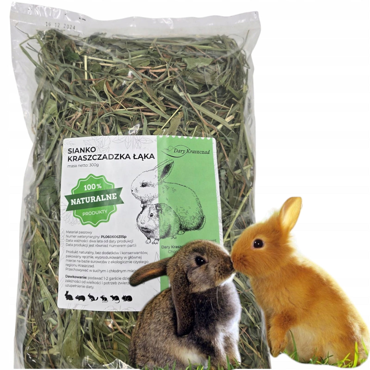 HAY FOR RABBIT PIG RODENTS GREEN DELICACY NATURAL ECO 300G