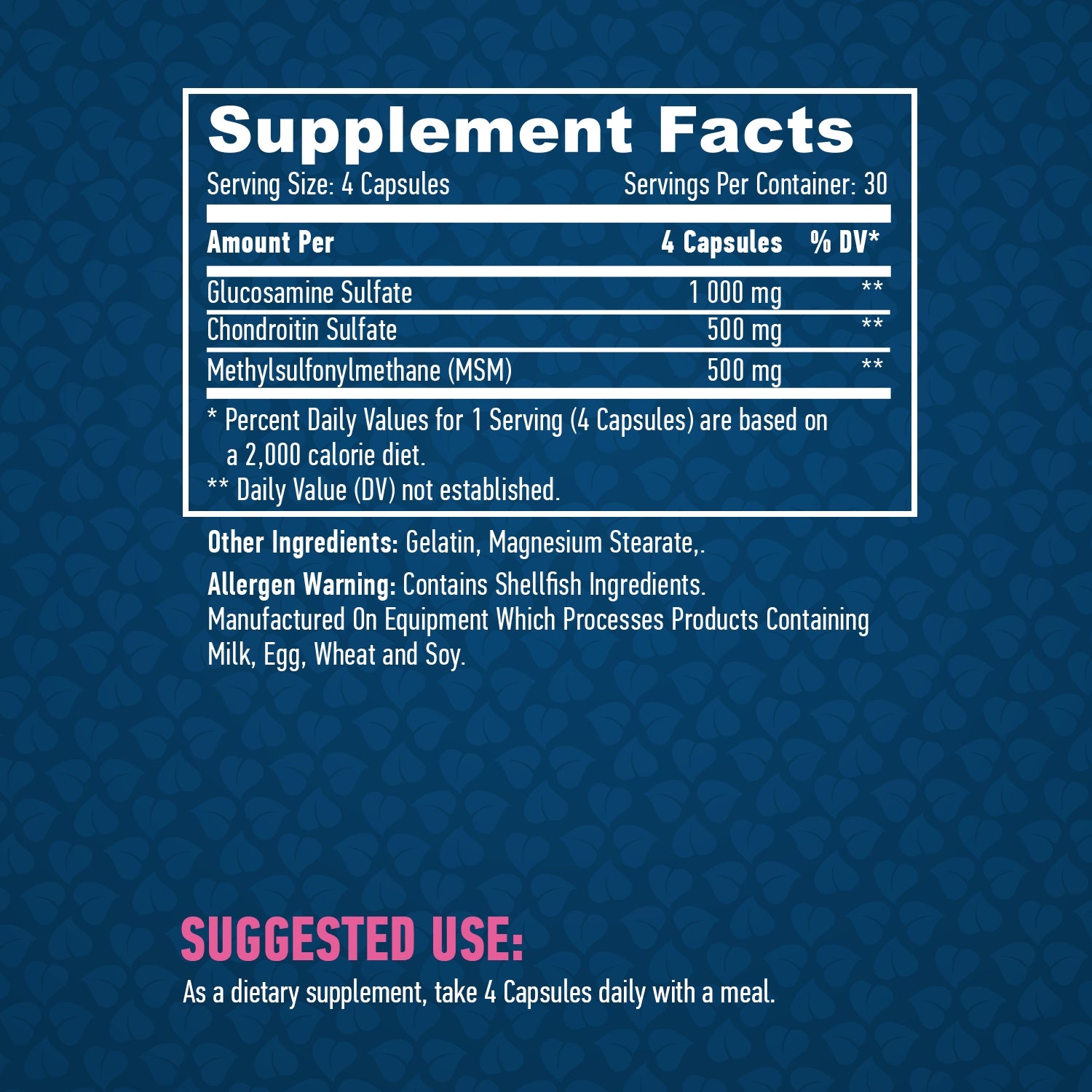 HAYA LABS Glucosamine, Chondroitin and MSM complex, 120 capsules Brand Haya Labs