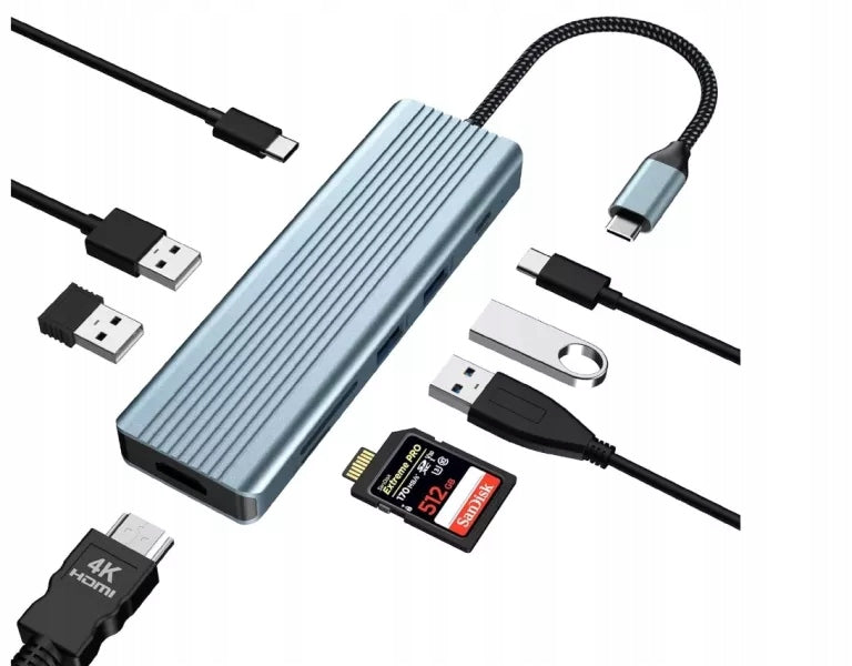 HB038 HUB DOCKING STATION, 9 IN 1 TOTU USB-C HUB,