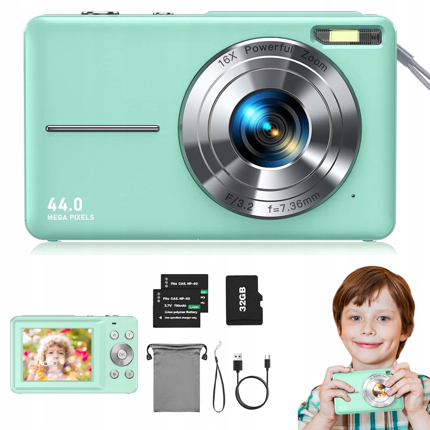 HD 1080P 44MP DIGITAL CAMERA WITH 16X ZOOM BUILT-IN LAMP AND CHARGING
