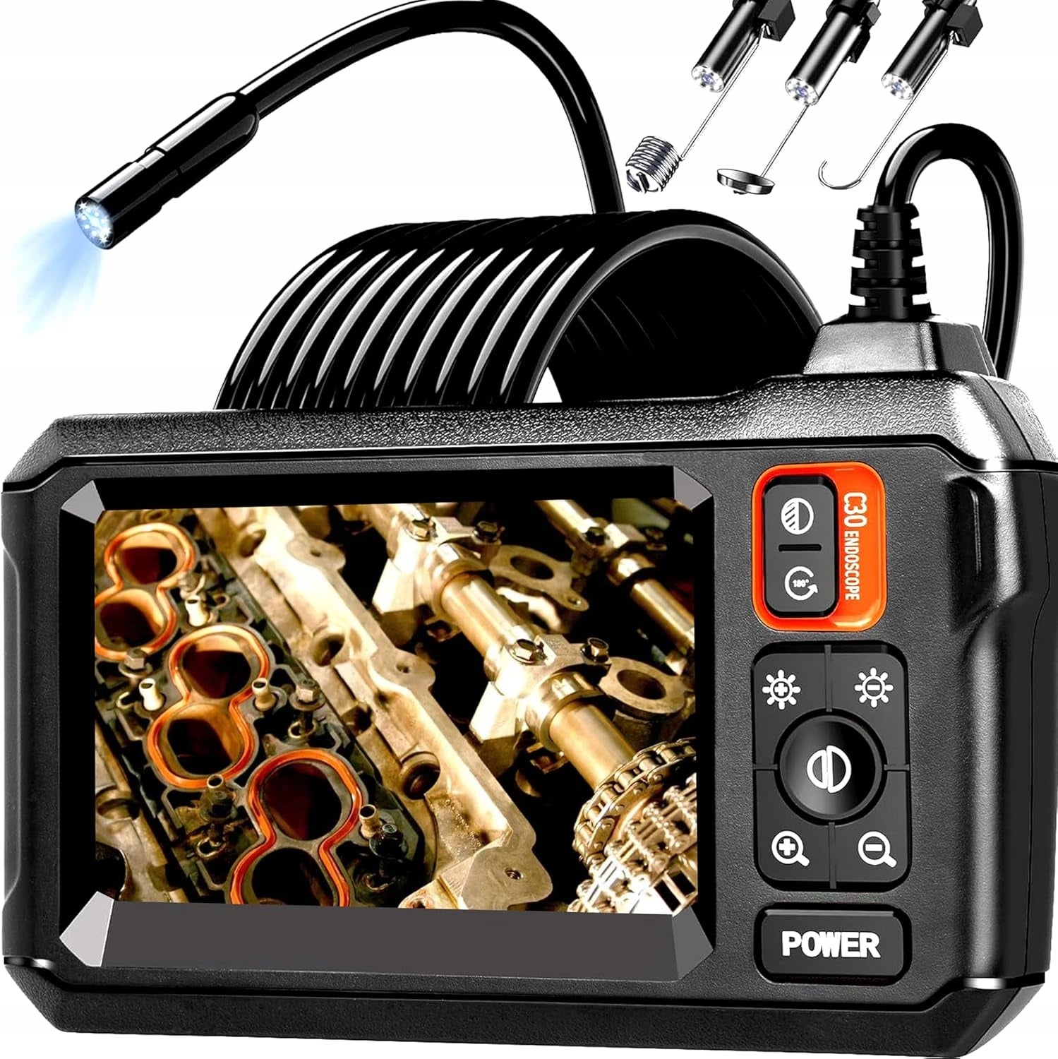 HD 5m 4.3" IPS Type-C 8LED Inspection Camera for Pipes