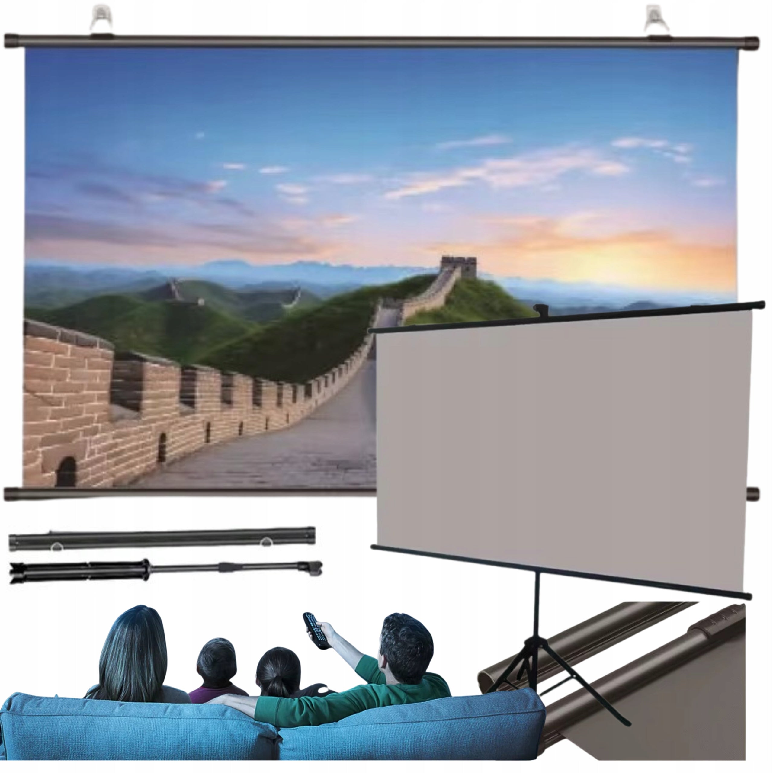 HD PROJECTION SCREEN PORTABLE WALL FOLDING WITH TRIPOD ANTI LIGHT 60"