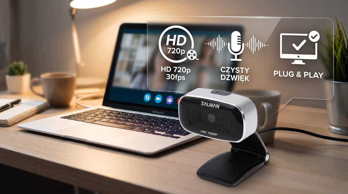 HD Webcam Zalman ZM-PC100 USB Microphone For Work Lessons [720p] Packaging status original