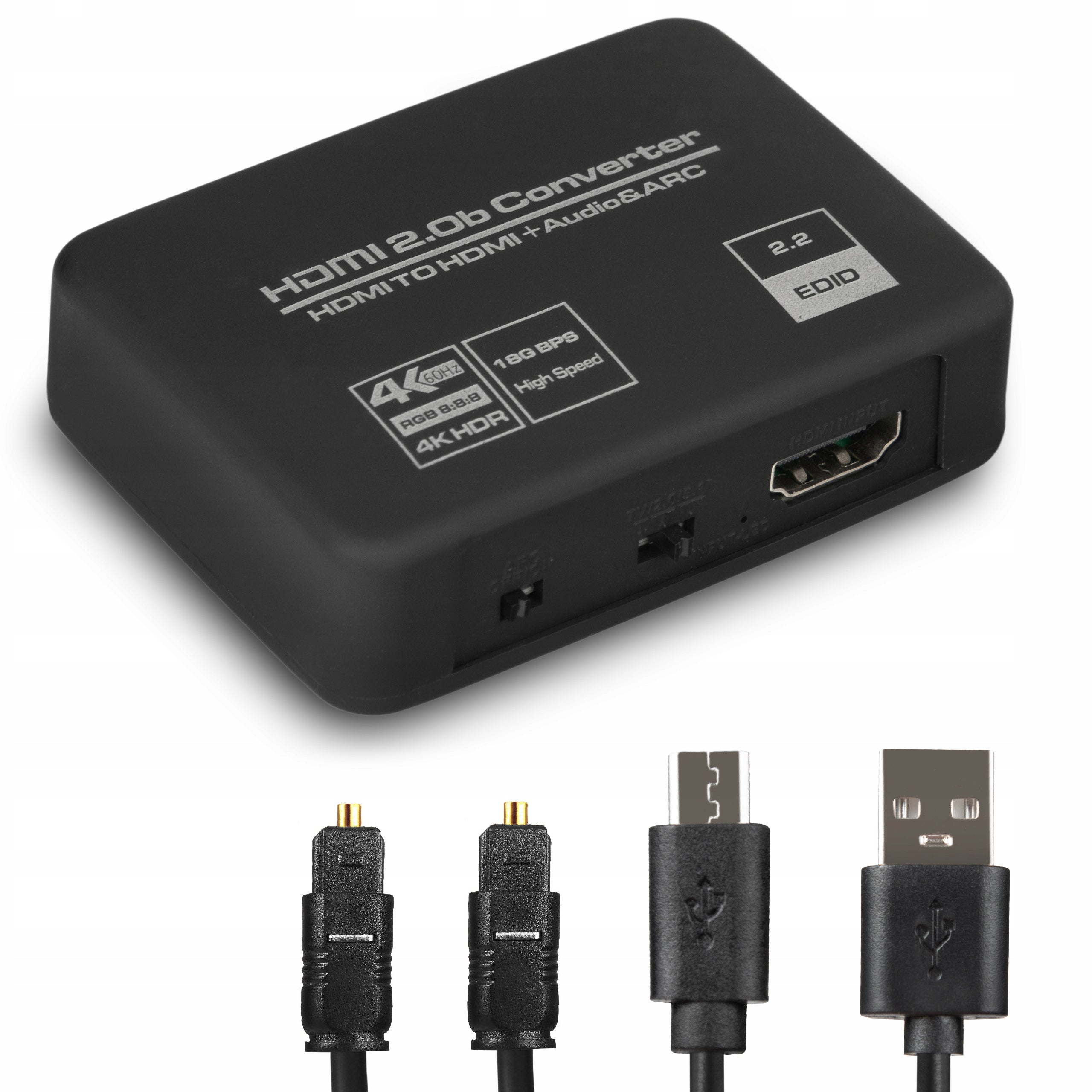 HDMI 2.0 TOSLINK AUDIO CONVERTER ARC TOSLINK CINCH AUX HDCP 4K