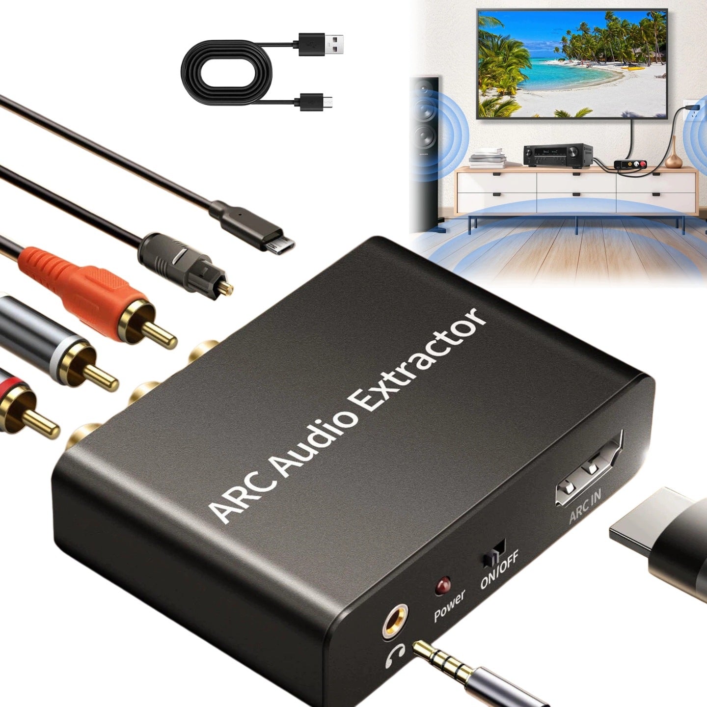 HDMI ARC Audio Extractor Converter for Coaxial Fiber Convert