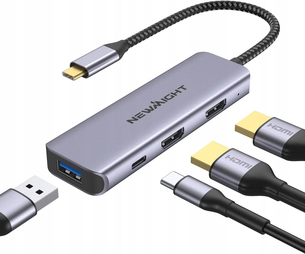 HDMI Adapter For Two Newmight 4 in 1 USB C Monitors