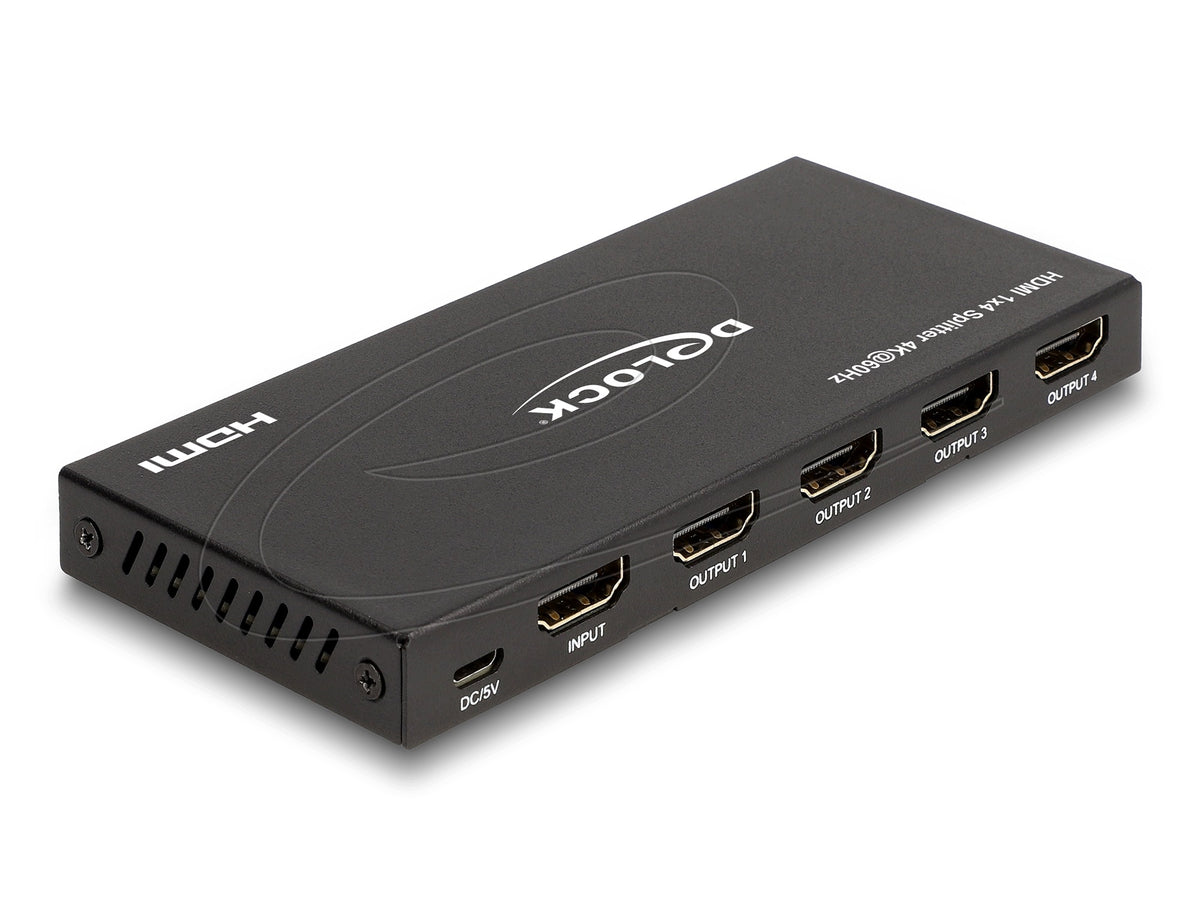 HDMI splitter 1x input to 4x HDMI output 4K 60Hz down Delock 18652 Packaging status original