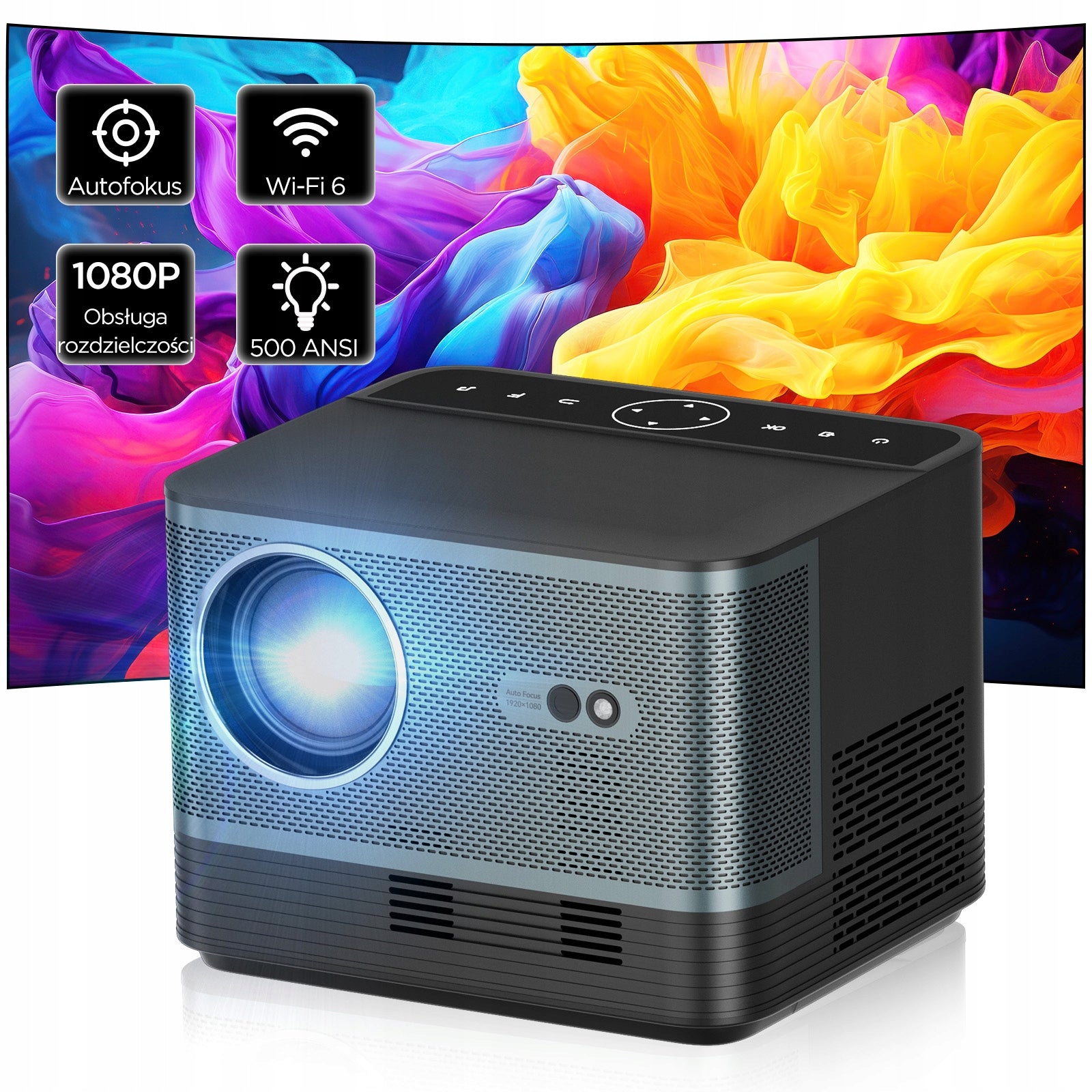 HDeye I20 4K Android TV Projector –9000LM 1080P with WiFi 6 & Bluetooth 5.0