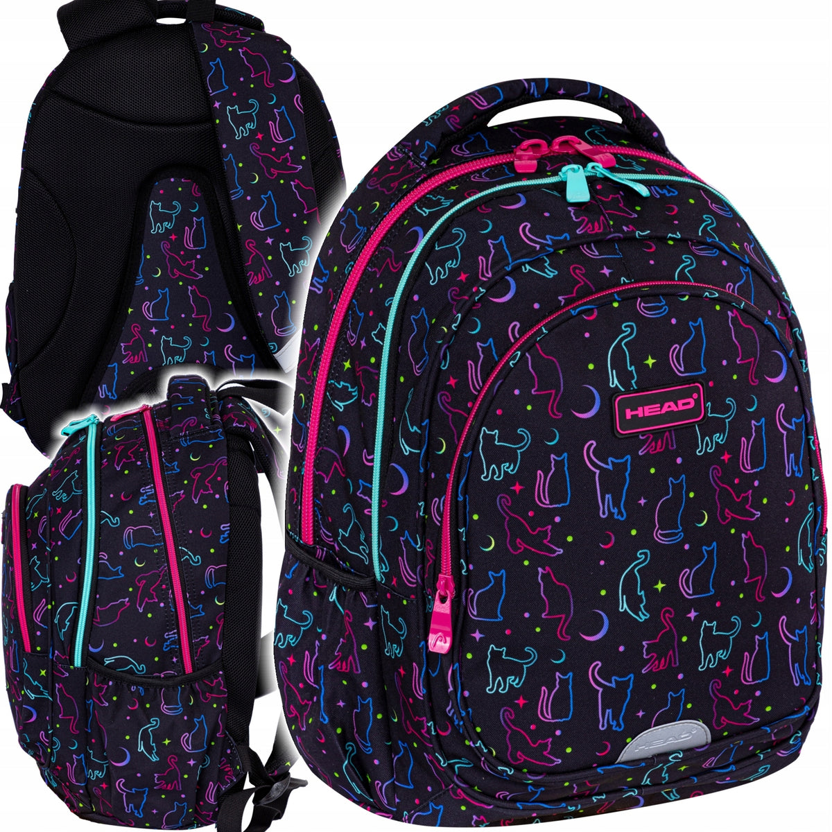 HEAD MIDNIGHT CATS backpack from 3rd class, organizer, laptop compartment