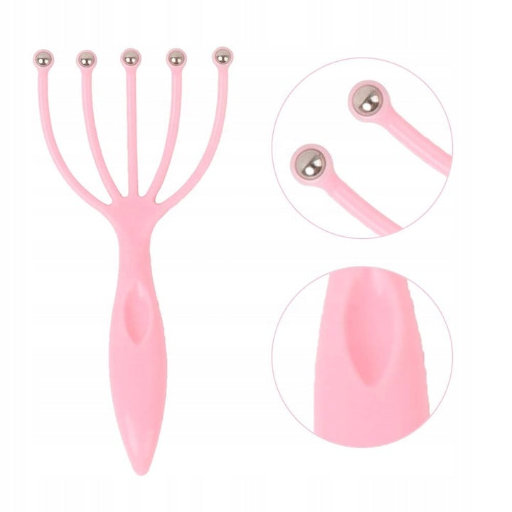 HEAD RAKE MASSAGER FOR HAIR GROWTH - RUB Color pink